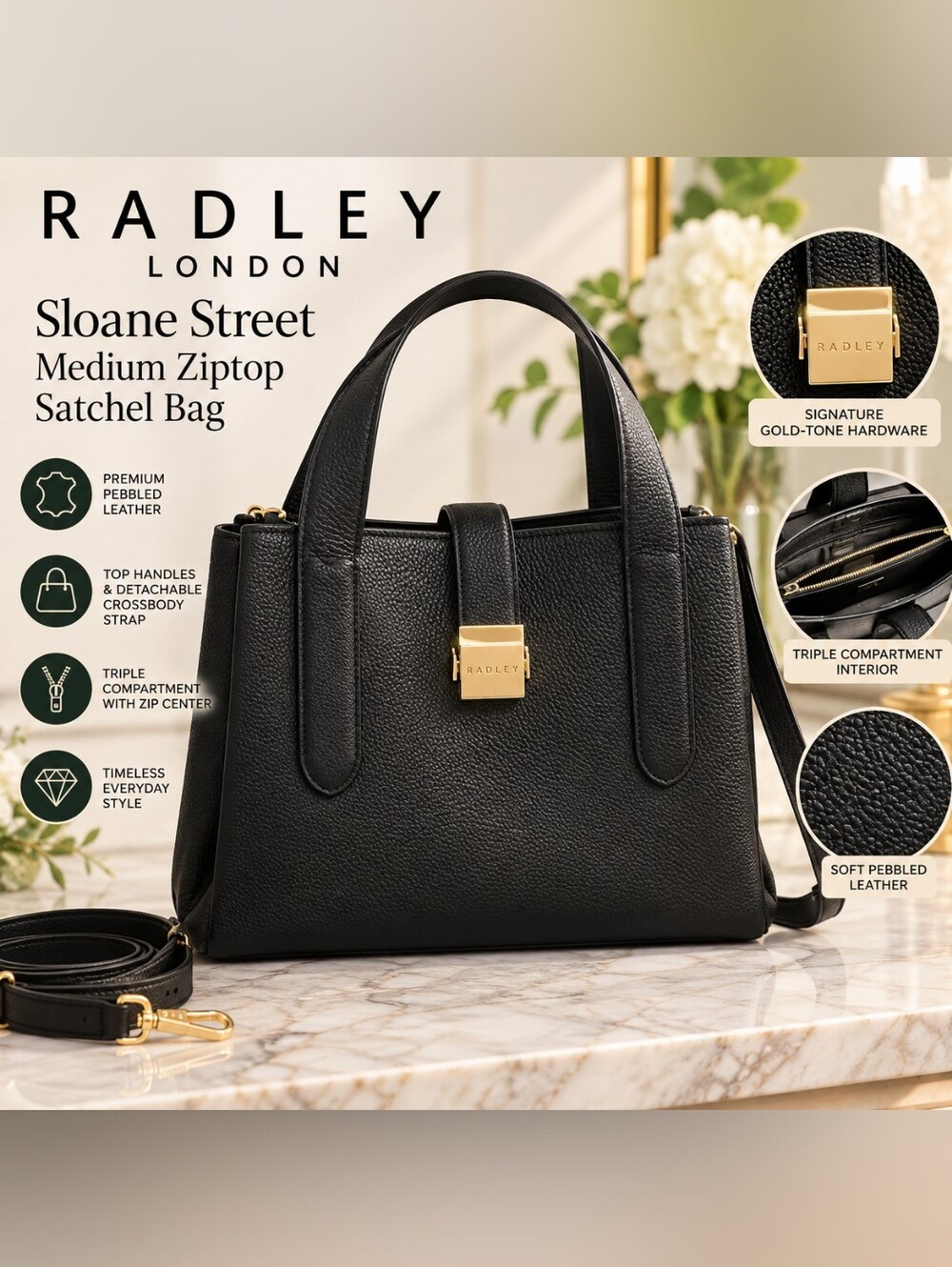Radley London Sloane Street in black, RHD20401